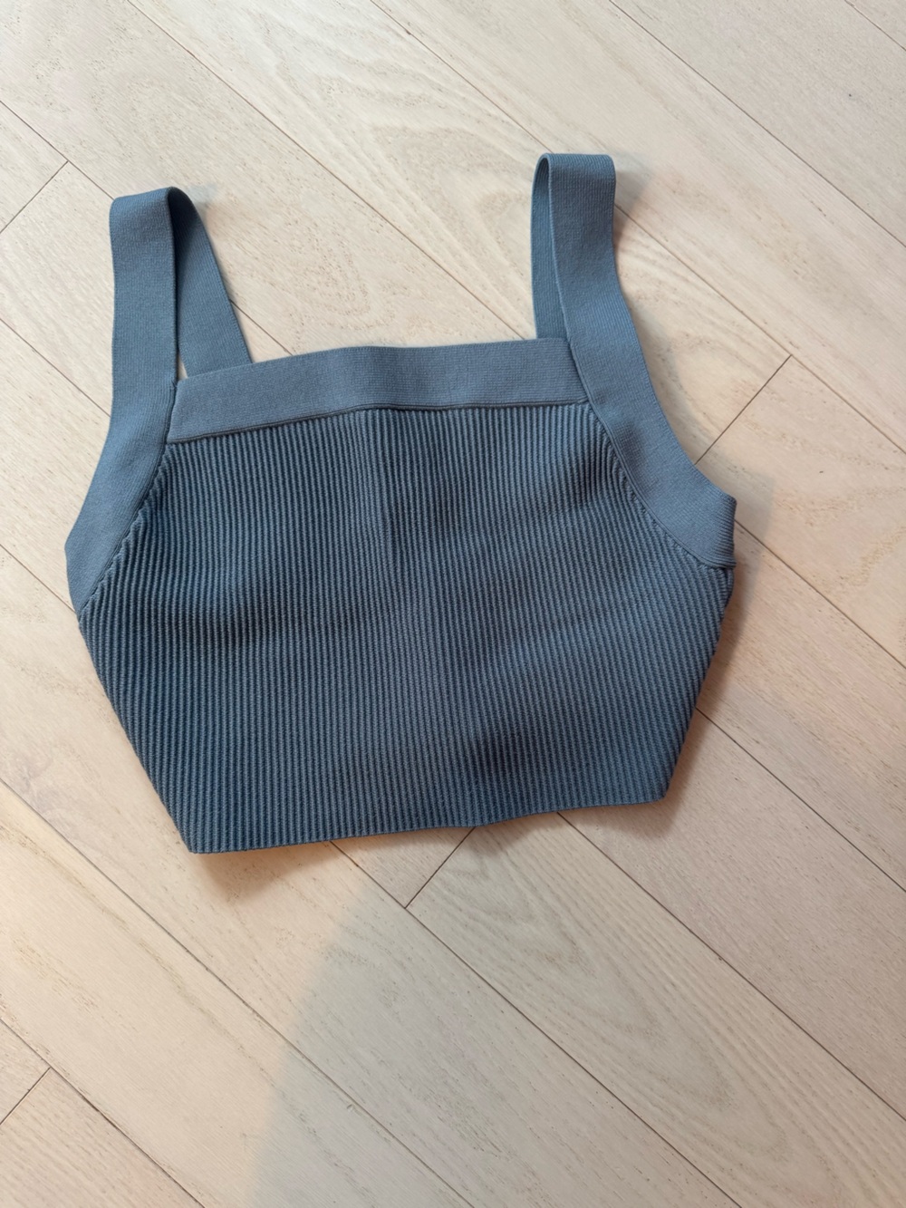 Babaton by Aritzia Dusty Blue Ribbed Tank Top